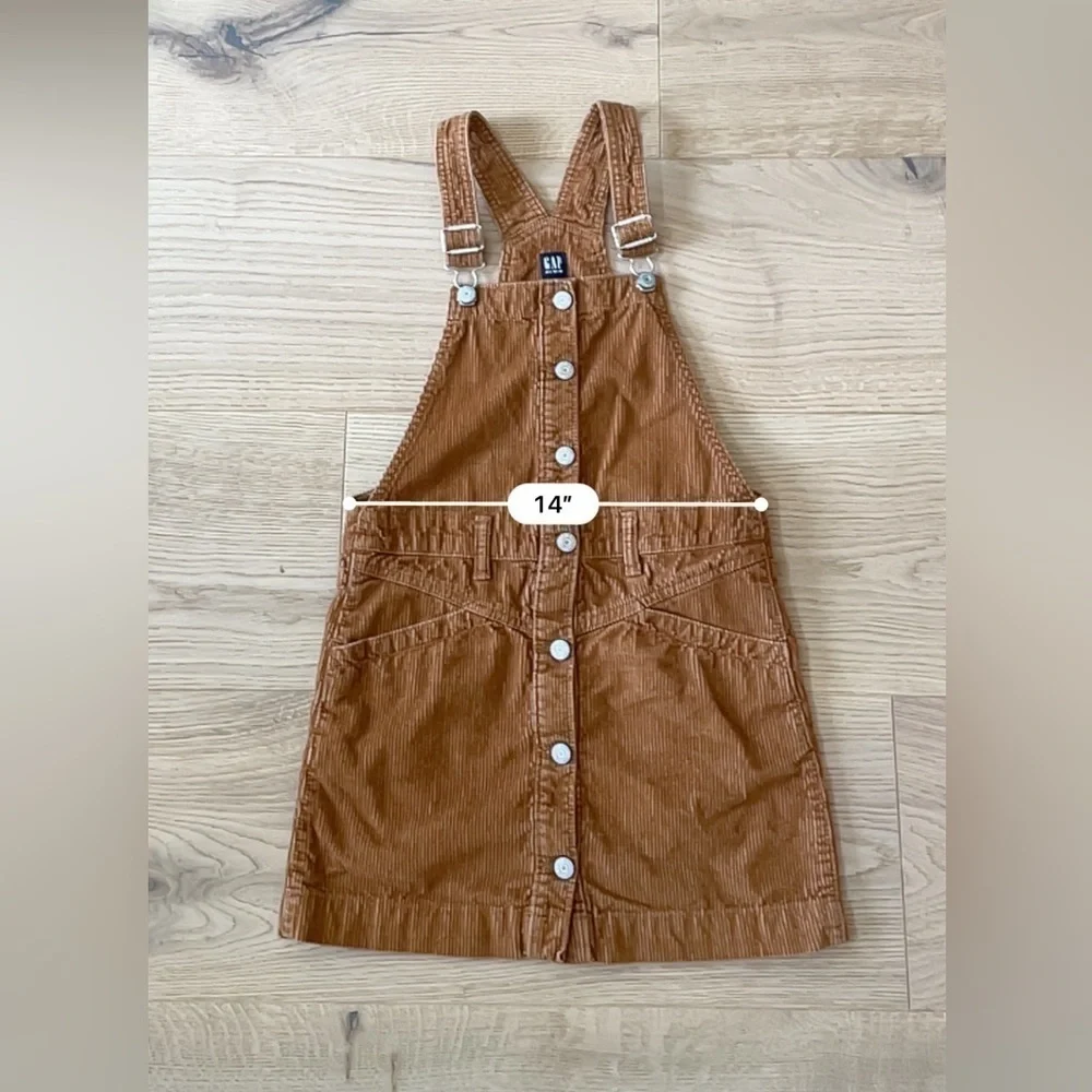 GAP Girls Brown Corduroy Overall Dress Jumper Size M 8/9 Fall School Outfit